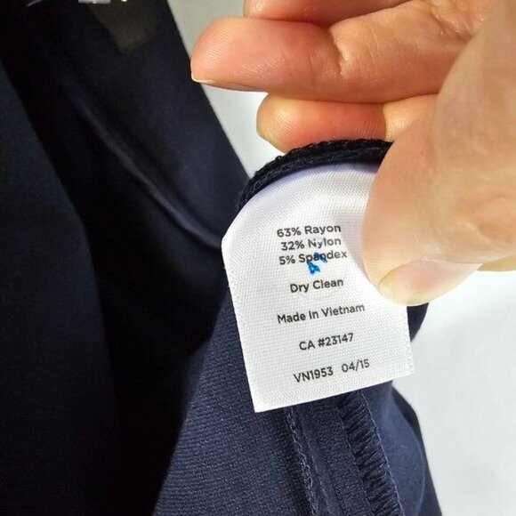 Talbots Stretch Ponte Knit Skirt Sz 22WP Navy Side Zip Knee Length Office - Picture 6 of 8